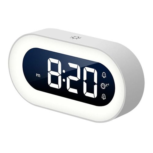 Réveil numérique LED coloré avec fonction snooze, veilleuse réglable, facile à utiliser pour les enfants et les seniors, idée cadeau