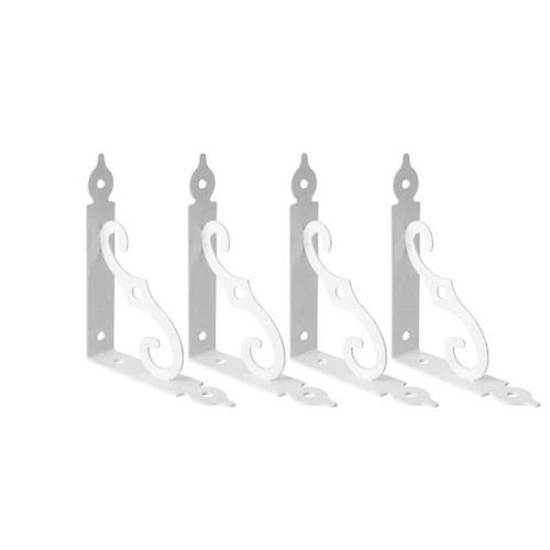 Supports D'angle Robustes En L Pour Étagères Rétro Noires Et Blanches - Support Mural Décoratif Élégant Pour La Décoration Intérieure
