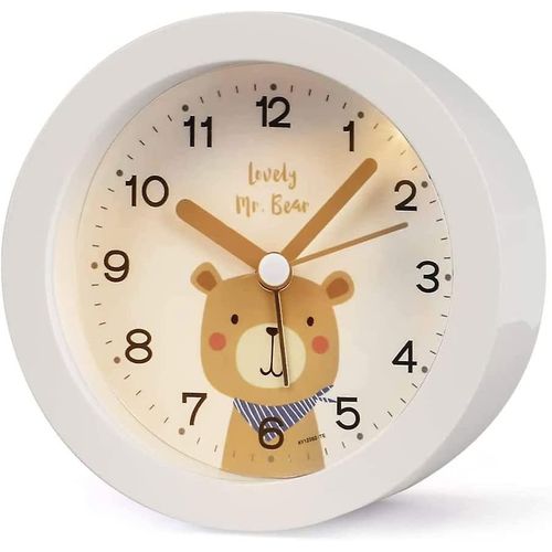 Réveil portable et mignon pour filles - Horloge de chevet analogique silencieuse et sans tic-tac pour une lecture facile de l'heure