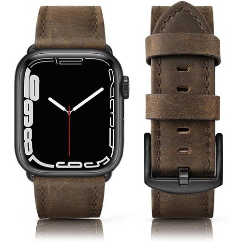 Cuir Véritable Bracelet Compatible Avec Bracelet Apple Watch 42mm(Series3/2/1) 44mm 45mm 46mm Homme Femme, De Remplacement Bracelet Compatible Avec Iwatch Series 10 9 8 7 6 5 4 3 2[Wpj4190321]