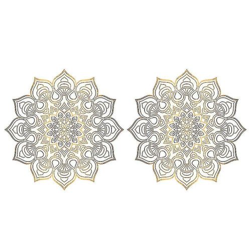 Lot de 2 autocollants muraux dorés de style ethnique - Élégants autocollants en PVC pour la décoration intérieure, faciles à décoller et à coller, amovibles
