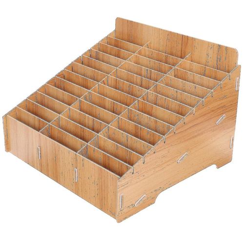 Boîte de rangement en bois pour téléphone - Boîte de rangement de bureau à compartiments multiples pour l'organisation de la salle de classe et du bureau