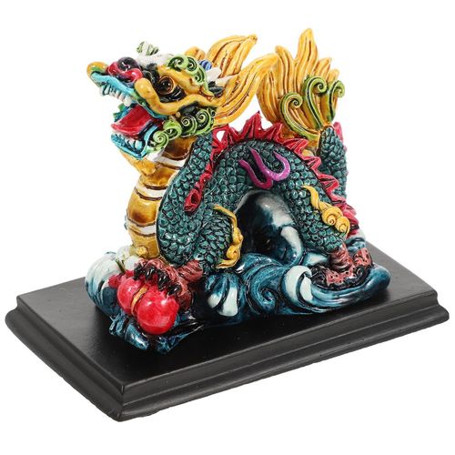 Élégante statue de dragon chinois en résine pour bureau ¿ Ornement de prospérité pour la décoration de la maison et du bureau