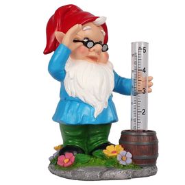 Pluviomètre Gnome durable pour jardin ¿ Résine imperméable avec tube