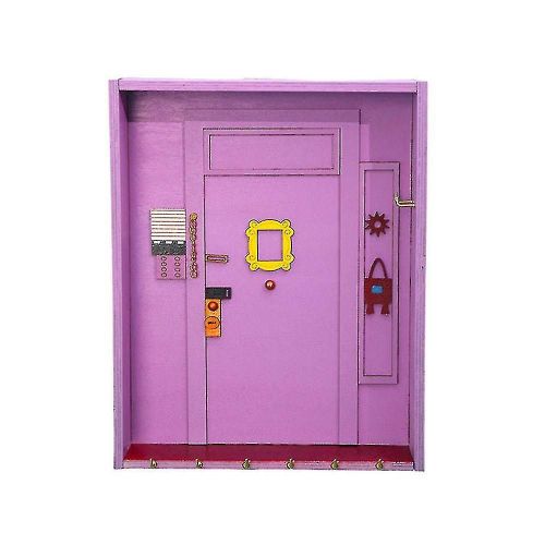 Porte-Clés Élégant En Bois Violet Avec 6 Crochets ¿ Étagère Murale Pour Décoration D'entrée, De Bureau Ou De Cuisine