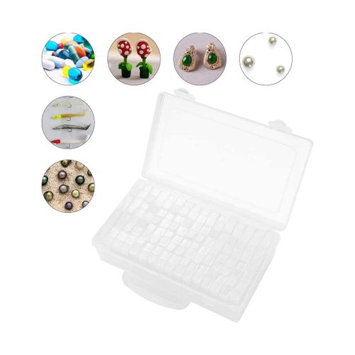 Boîte de rangement écologique à 84 compartiments pour fournitures d'artisanat - Organiseur en plastique PP transparent pour perles, strass et autres