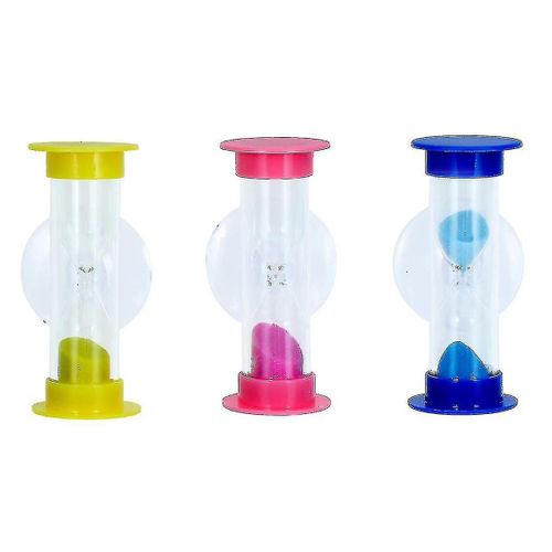 3 sabliers colorés pour enfants - Sablier 3 minutes avec ventouse - Chronométrage décoratif amusant