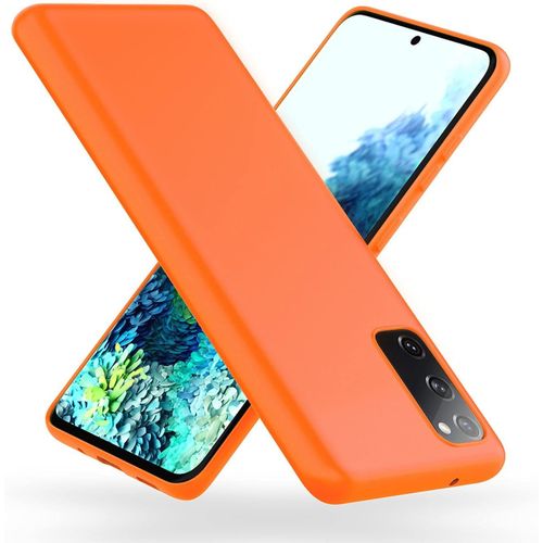Housse Néon Compatible Avec Samsung Galaxy S20 Fe Coque, Mince Protection Pastel Silicone Gel Cover, Ultra-Fine Anti-Choc Case Slim Telephone Portable Bumper Tpu Etui Protege, Couleur Orange