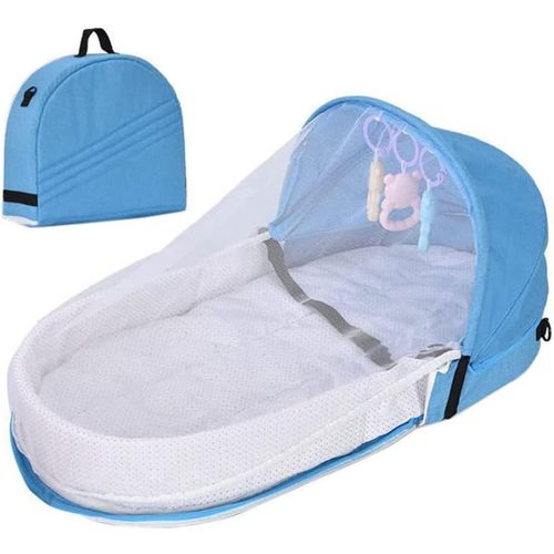 Lit De Voyage Pour Bébé Avec Moustiquaire Et Auvent, Sac À Langer Portable Pliable Avec Moustiquaire