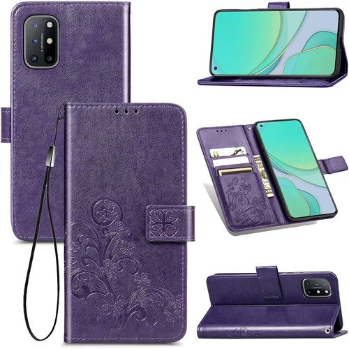 Coque Pour Oneplus 8t+ 5g. Housse En Cuir Flip Case Portefeuille, Flip Coque Premium Avec Emplacement De Cartes, Coque Etui Pour Oneplus 8t+ 5g.Violet
