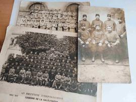 Lot De 3 Cartes Postales Et Photo, Anciennes : Première Guerre Mondiale 14/18, Et 1922, Soldats Alignés Pour Photo