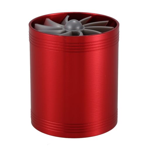Ventilateur Économiseur De Carburant De Gaz D'admission D'air De Chargeur De Turbine De Double Turbine Pour La Voiture (Rouge)
