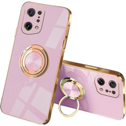 Compatible Avec Coque Oppo Find X5, Antichoc Oppo Find X5 Case Silicone Avec Support Téléphone Voiture Étui, Housse De Protection Anti-Rayures Cover Violet Clair