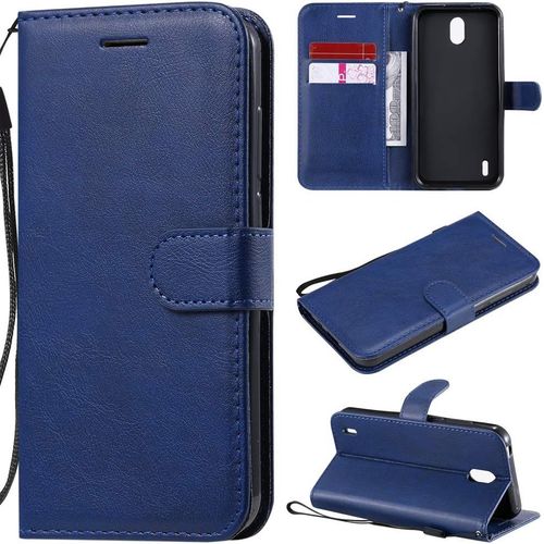 Cas De Pour Nokia 1.3 5 71 Pouces Pu Cuir Housse Flip Coque Avec Built Stand Et Magnétique Fermeture Carte Slot Portefeuille Shell De Protection Bleu