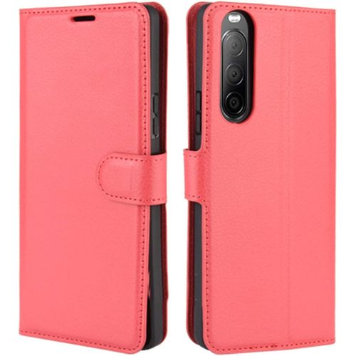 Coque For Sony Xperia 1 Ii Housse Premium Portefeuille Cuir Pu With Rangements De Cartes Fermeture Aimanté Fonction De Support Flip Case Rouge