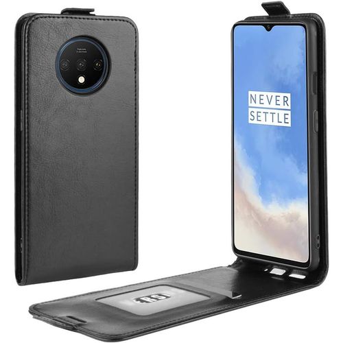 Cas De Pour Oneplus 7t 6 55 Pouces Verticale Pu Cuir Housse Up And Down Open Étui Avec Magnétique Fermeture Carte Slot Portefeuille Shell De Protection Noir