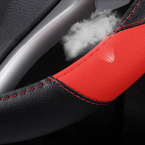 Couvre Volant Cuir Microfibre, Noir Rouge Couvre Volant Voiture