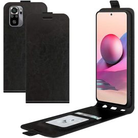 Cas De Pour Xiaomi Redmi Note 10/10s 4g 6,43 Pouces Verticale Pu Cuir Housse Up And Down Open Étui Avec Magnétique Fermeture Portefeuille Shell De Protection, Noir