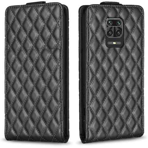 Cas De Pour Xiaomi Redmi Note 9s/9 Pro/9 Pro Max Verticale Pu Cuir Housse Haut Et Bas Ouvrir Étui Losange Motif Avec Magnétique Fermeture Portefeuille Shell De Protection Noir
