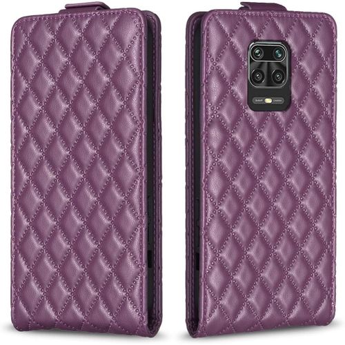 Cas De Pour Xiaomi Redmi Note 9s/9 Pro/9 Pro Max Verticale Pu Cuir Housse Haut Et Bas Ouvrir Étui Losange Motif Avec Magnétique Fermeture Portefeuille Shell De Protection Violet