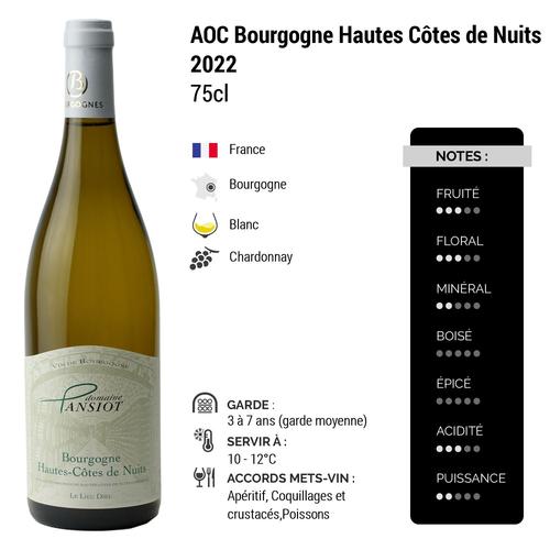 Domaine Pansiot Bourgogne Hautes Côtes De Nuits Blanc 2022 X3