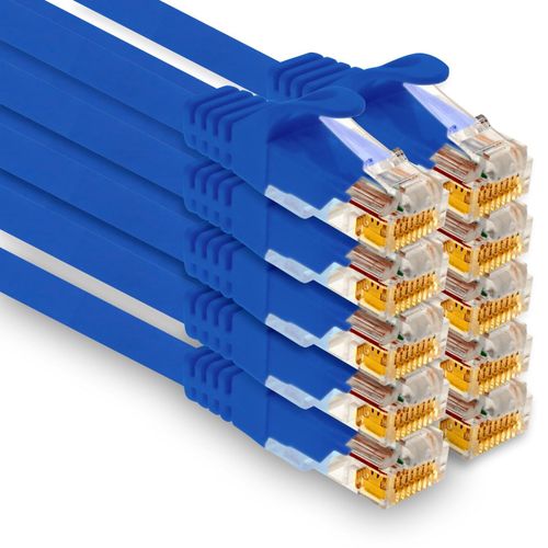 Câble réseau Cat7 10m - Vert - Pour connexions inter-étages - Diamètre 6mm - JACK DANIELS