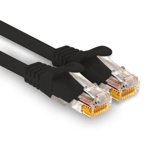 Câble LAN Cat7 20m - Noir - Résistant aux pliures - Pour installation murale/plénum - JACK DANIELS