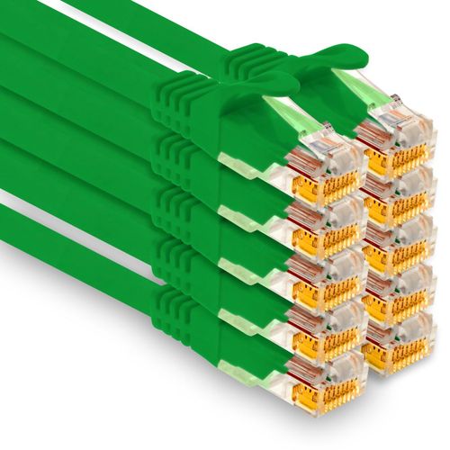 10 câbles patch Cat7 1.5m - Rouge vif - Marquage en mètres - Gestion simplifiée - JACK DANIELS