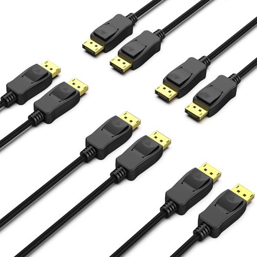Lot de 5 Câbles DisplayPort vers DisplayPort 1,8 m - Transmission Ultra HD - Connecteur Doré - Pour PC et Moniteurs [CAB4191101]