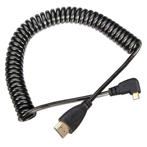 Cy Câble Micro Hdmi Vers Hdmi Mâle Hdtv Pour Téléphone Portable, Tablette Et Appareil Photo Coudé À Gauche À 90 Degrés Noir[CAB4193992]
