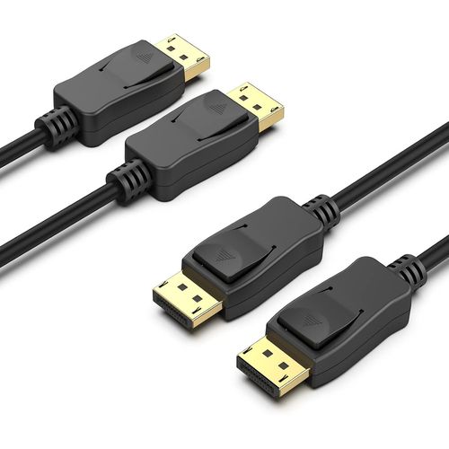 Lot de 2 Câbles DisplayPort 1.8m - Support 4K@60Hz - Connecteurs Dorés - Compatible Lenovo, Dell, , Asus [CAB4194098]
