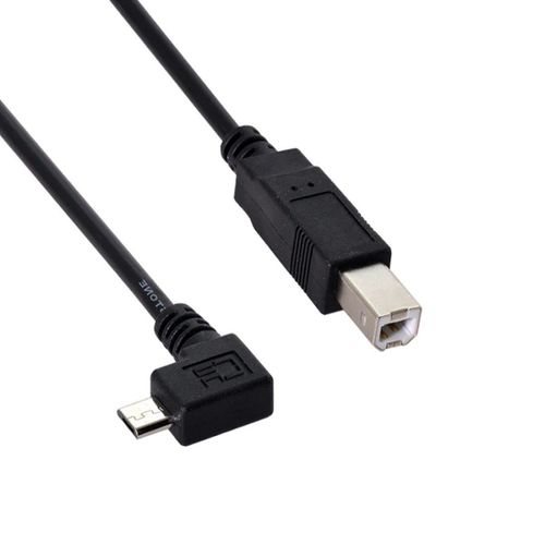 Câble Micro USB vers USB-B 90° Gauche 0.6m - Connexion OTG pour Disque Dur et Imprimantes [CAB4194117]