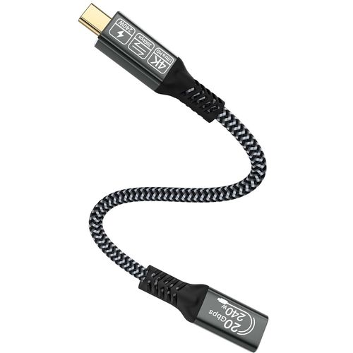 Rallonge Usb C 0.25M, Usb C Femelle Vers Usb C Male Rallonge Usb C 3.2 240W 20Gbps Rallonge Usb C Vidéo 4K 60Hz Usb Type-C En Nylon Tressé Compatible Avec Mackbook Galaxy S24 Iphon[CAB4193517]