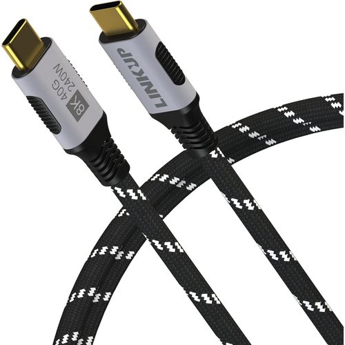 Câble Thunderbolt 4 1,5m - Charge rapide PD 240W - Compatible vidéo 8K@60Hz - Gainé renforcé - JACK DANIELS
