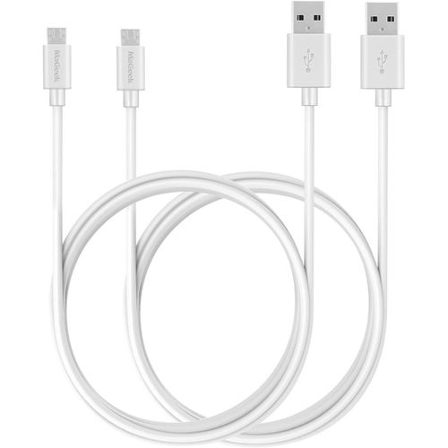 2 câbles Micro USB 1,8m blancs - Haute qualité - Connecteurs plaqués or - JACK DANIELS