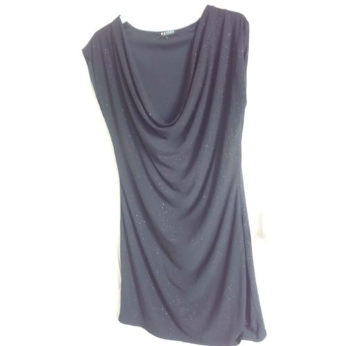 Robe De Soirée Noire Pailletée Col Bénitier &#34morgan&#34 Taille L Idée Cadeau