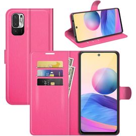 Étui Pour Xiaomi Redmi Note 10 Je 6 5 Pouces Pu Cuir Housse Flip Coque Litchi Motif Avec Built Stand Et Magnétique Fermeture Portefeuille Shell De Protection Rose