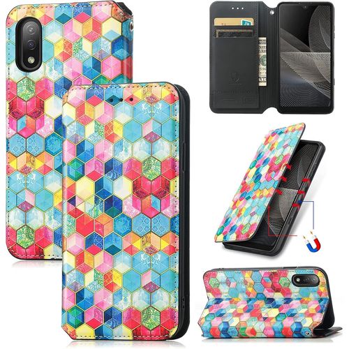 Portefeuille Pour Sony Xperia Ace 2 Couleurs Pochette Portefeuille Aimant Pu Cuir Flip Housse Étui Rabat Cover Case Wallet Coloré Peint Toucher Téléphone Étui Housse,Cas De L'espace Magique