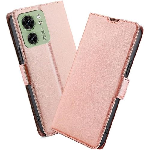 Housse Pour Motorola Edge 40 Etui, Pu/Tpu Rétro Retourner Cuir Coque Magnétique Anti Chute Portefeuille, Or