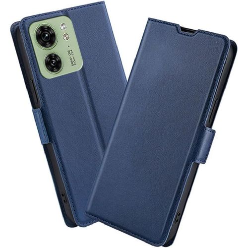 Housse Pour Motorola Edge 40 Etui, Pu/Tpu Rétro Retourner Cuir Coque Magnétique Anti Chute Portefeuille, Bleu