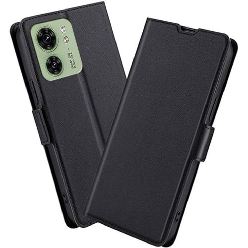 Housse Pour Motorola Edge 40 Etui, Pu/Tpu Rétro Retourner Cuir Coque Magnétique Anti Chute Portefeuille, Noir