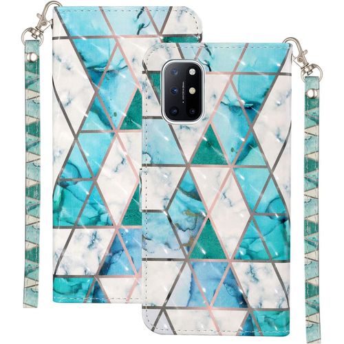 Housse Telephone Oneplus 8t,3d Effet Pu Cuir Housse De Protection Coutures En Marbre Motif Portefeuille Étui Antichoc Carte Pochette Couverture Wallet Étui Pour Oneplus 8t