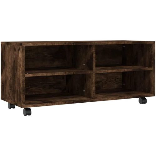 Gouts Et Couleursmeuble Tv Avec Roulettes, Armoire De Télévision Avec Compartiment, Meuble Télé De Salon Salle De Séjour Intérieur, Moderne, Blanc Bois D¿Ingénierie
