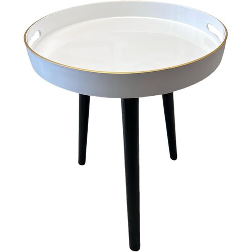 Gouts Et Couleurstables D'appoint Rondes D'intérieur Avec 3 Pieds Amovibles En Bois, Table À Plateau Polyvalent, Parfaite Pour La Table Basse Ronde, Le Thé Et La Relaxation De 45 Cm (Bleu Marbre)