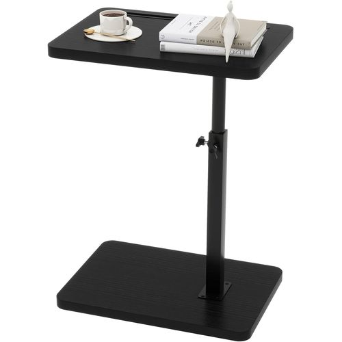 Gouts Et Couleurstable D¿Appoint, Hauteur Réglable, 360 ° Pivotant Bout De Canapé, C Form Tables Canapé, Avec Fente Pour Téléphone Et Tablette, Petite Table Basse Pour Salon, Chambre, Marron Tvt003h