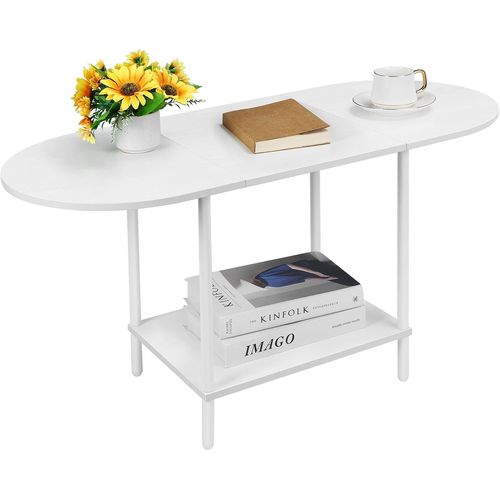 Gouts Et Couleurstable Basse Salon, Table Basse Ovale Avec Étagère, Table De Canapé En Bois, Petite Table Basse, Design Industriel, 90 X 40 X 47cm, Noir Et Marron