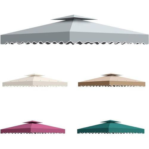 Gouts Et Couleurstoile Pour Tonnelle 3x3m, Ventilation Amovible Toile De Rechange Pour Parasol, 300d Polyester Anti-Uv De Remplacement Toile Pergola 3x3 Jardin Exterieur