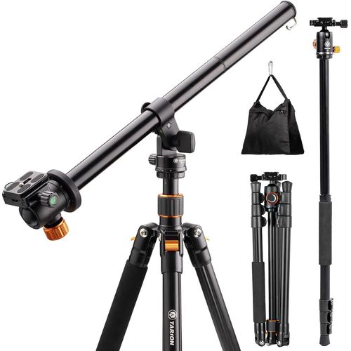 MONDODIGITALE-Q550 Trépied Appareil Photo Et Tete Avec Colonne Centrale Bras D'Extension Horizontal 360 Rotatif Et Sac De Sable Contrepoids (Charge Admissible Max 6 Kg) Pour Appareil Photo