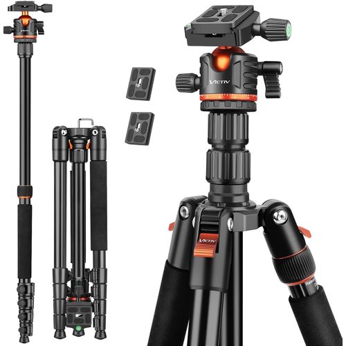 MONDODIGITALE-Trepied Appareil Photo,198Cm Trépied De Voyage Portable,Trépied Caméra Aluminium Avec 360° Rotule Ball & Monopode Amovible Pour Canon Nikon Sony Dslr,Trépied Pour Iphone,Samsung,Sm