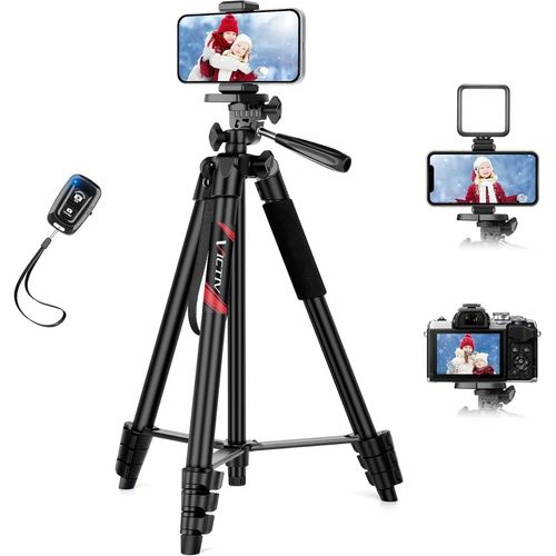 MONDODIGITALE-162Cm Nouveau Trepied Smartphone,Trépied Téléphone En Aluminium Pour Iphone,Samsung,Huawei,Avec Télécommande & Support,Portable Trépied Appareil Photo Pour Dslr Caméra,Canon,Niko